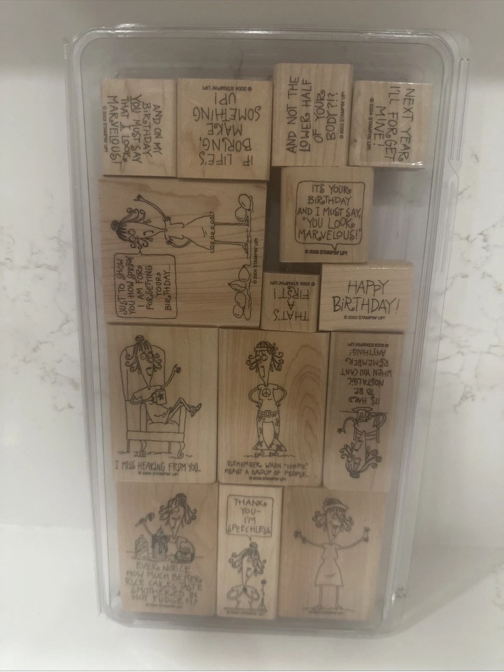 Stampin Up Words By Wanda Mounted Rubber Stamps Set Of 14